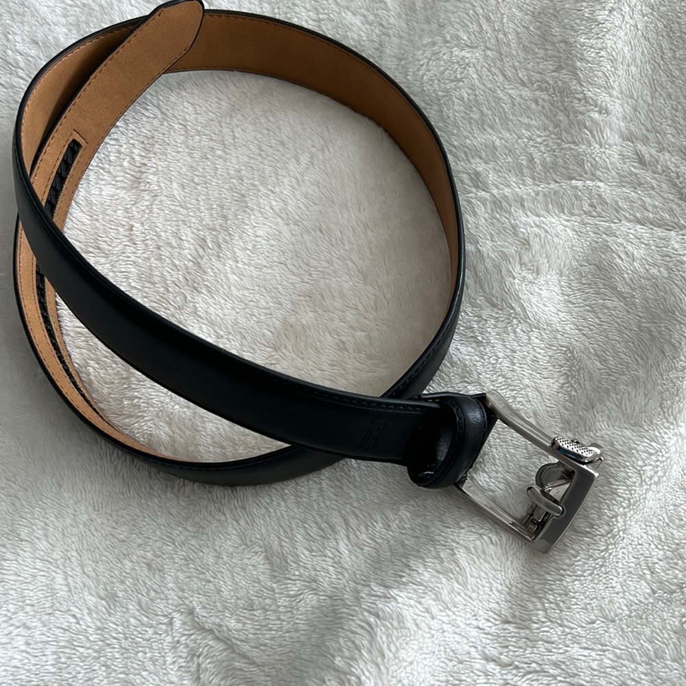 Chaps black leather belt